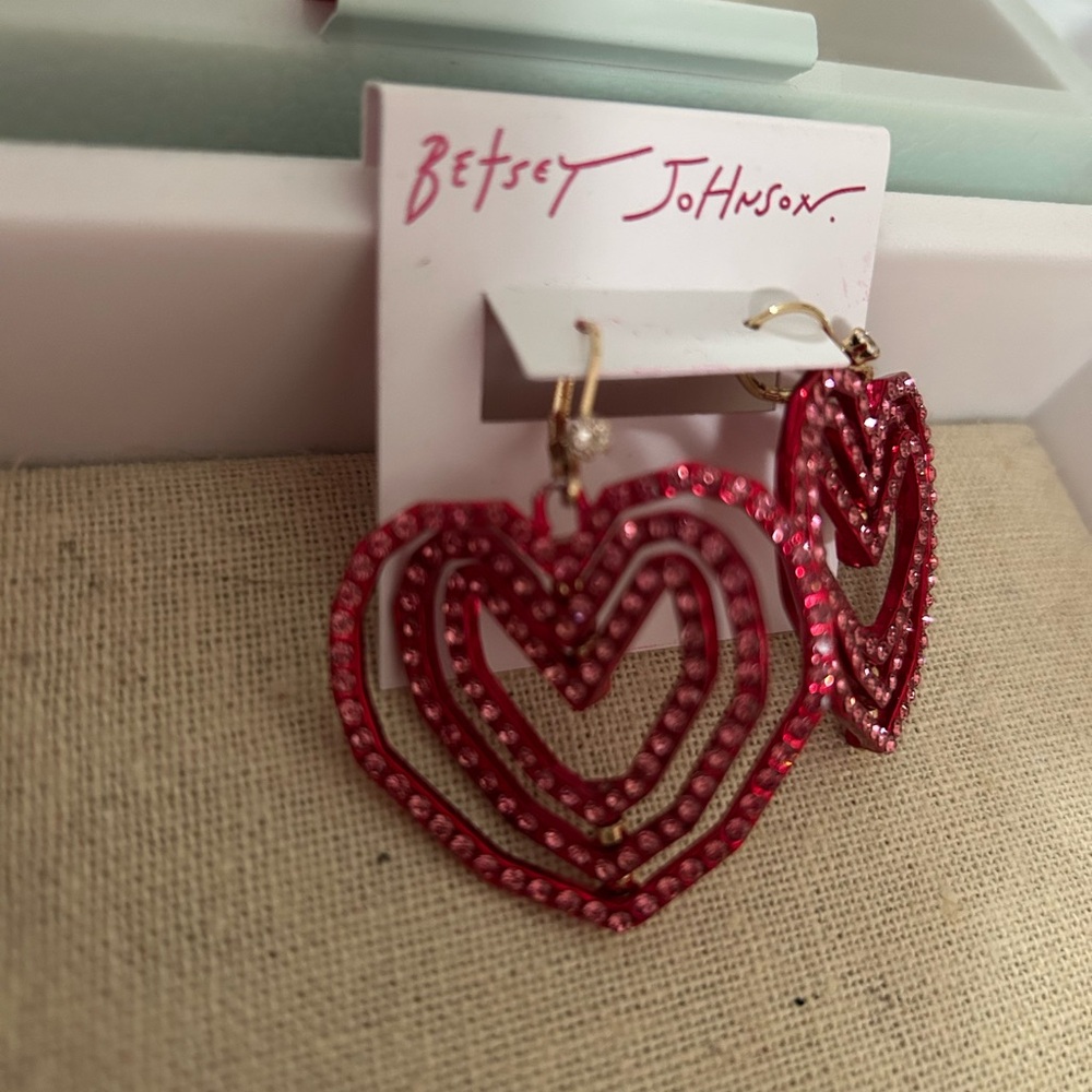 Betsey Johnson Red Dangle Earrings - Picture 6 of 10